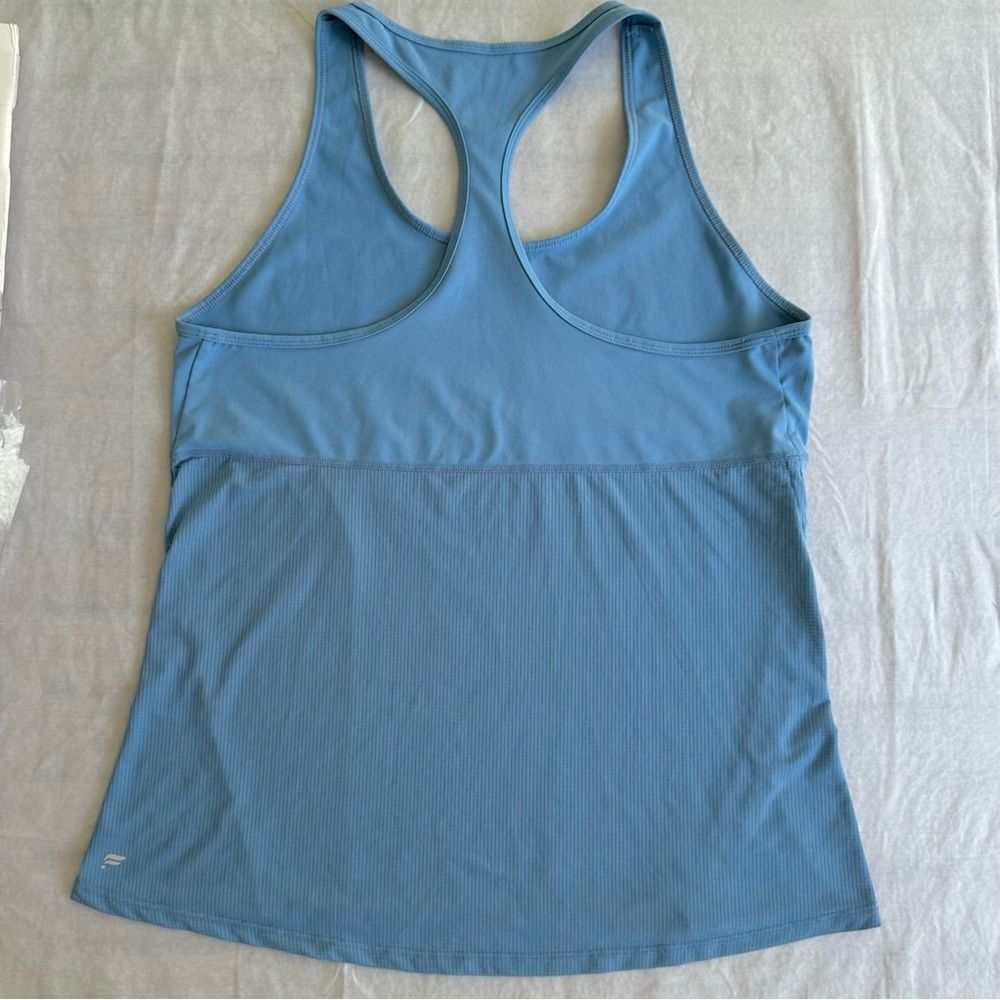 FABLETICS Blue Ribbed Gathered Side Racerback Tank - Picture 3 of 7